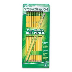 Pencil Ticonderoga Woodcase #2 yello 10pk