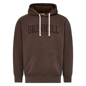 Vintage Hooded Sweatshirt with Puff Embroidery Decor - main view